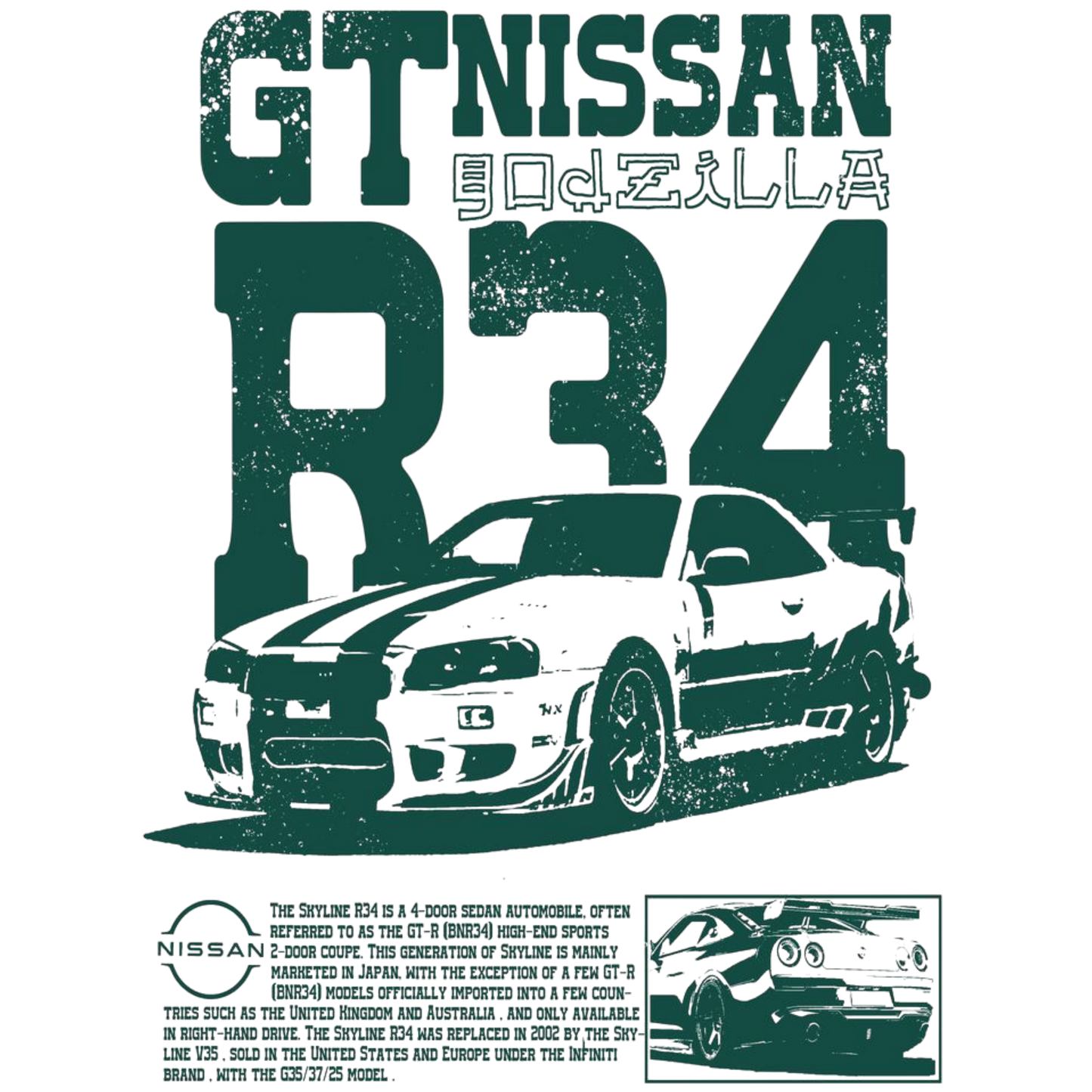 GTR R34 SKYLINE A3 Poster