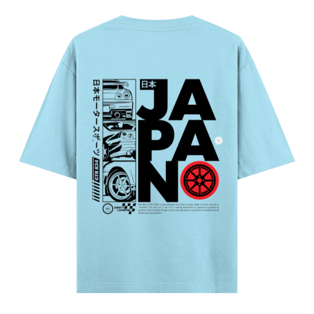 GT-R R35 "Godzilla" Japan Print Heavyweight Oversized Unisex Tee