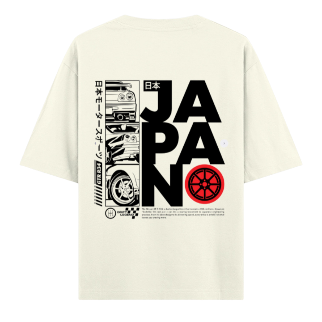 GT-R R35 "Godzilla" Japan Print Heavyweight Oversized Unisex Tee