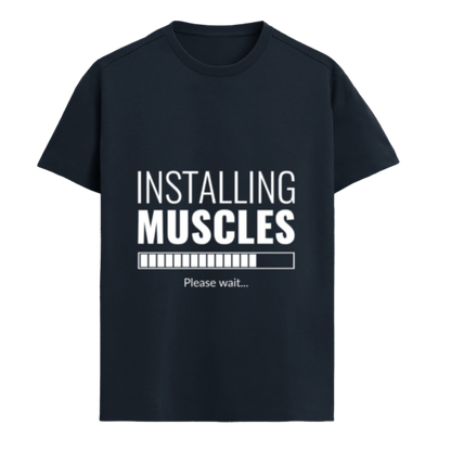 "Installing Muscles" Premium Supima Luxury Tee | Ultra-Comfortable Gym & Fitness Apparel