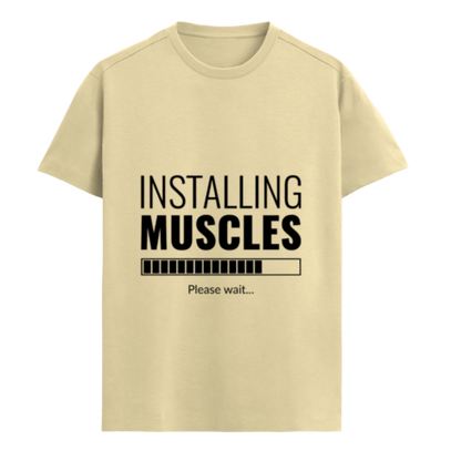 "Installing Muscles" Premium Supima Luxury Tee | Ultra-Comfortable Gym & Fitness Apparel