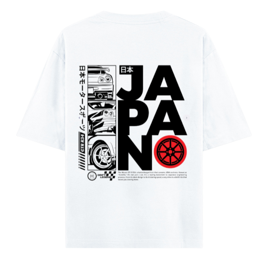 GT-R R35 "Godzilla" Japan Print Heavyweight Oversized Unisex Tee