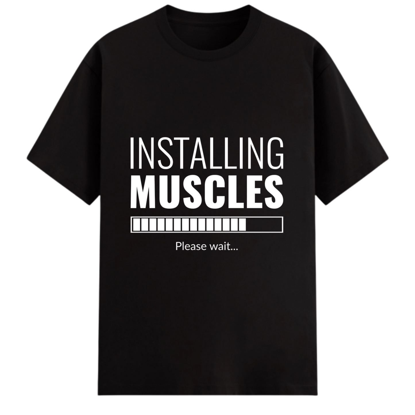 "Installing Muscles" Graphic T-Shirt – Premium Cotton Stretch Edition