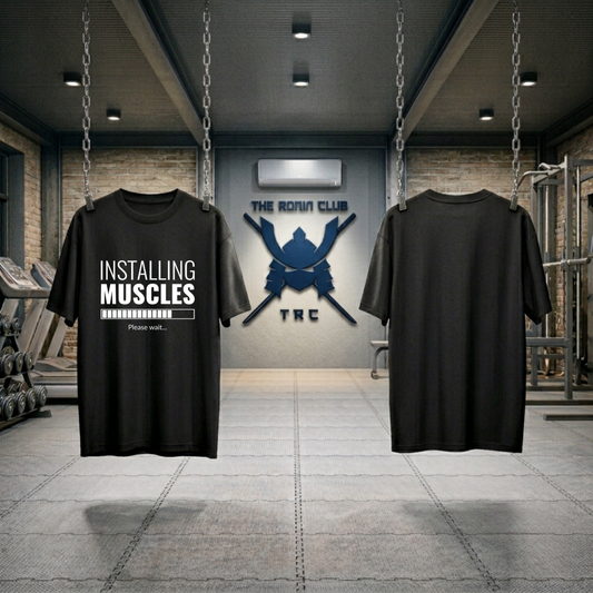 "Installing Muscles" Graphic T-Shirt – Premium Cotton Stretch Edition