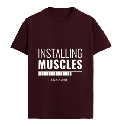 "Installing Muscles" Premium Supima Luxury Tee | Ultra-Comfortable Gym & Fitness Apparel