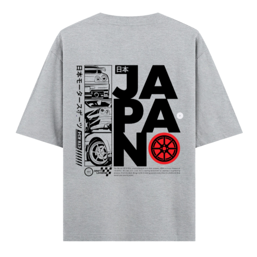 GT-R R35 "Godzilla" Japan Print Heavyweight Oversized Unisex Tee