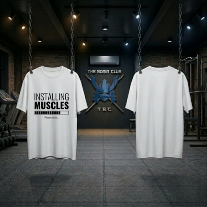 "Installing Muscles" Graphic T-Shirt – Premium Cotton Stretch Edition