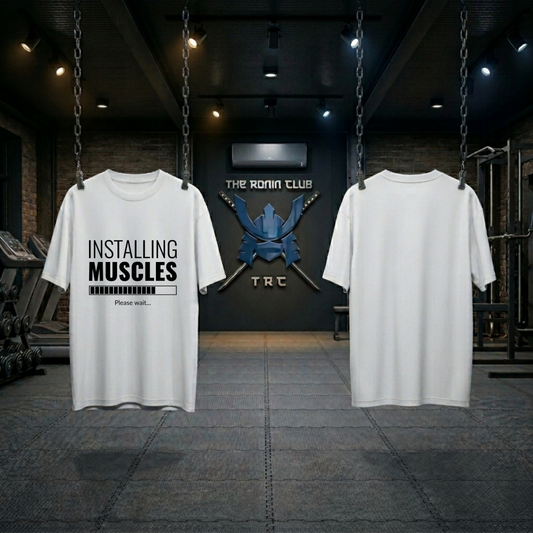 "Installing Muscles" Graphic T-Shirt – Premium Cotton Stretch Edition