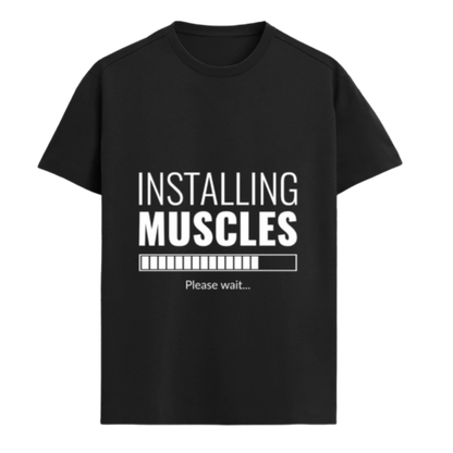 "Installing Muscles" Premium Supima Luxury Tee | Ultra-Comfortable Gym & Fitness Apparel