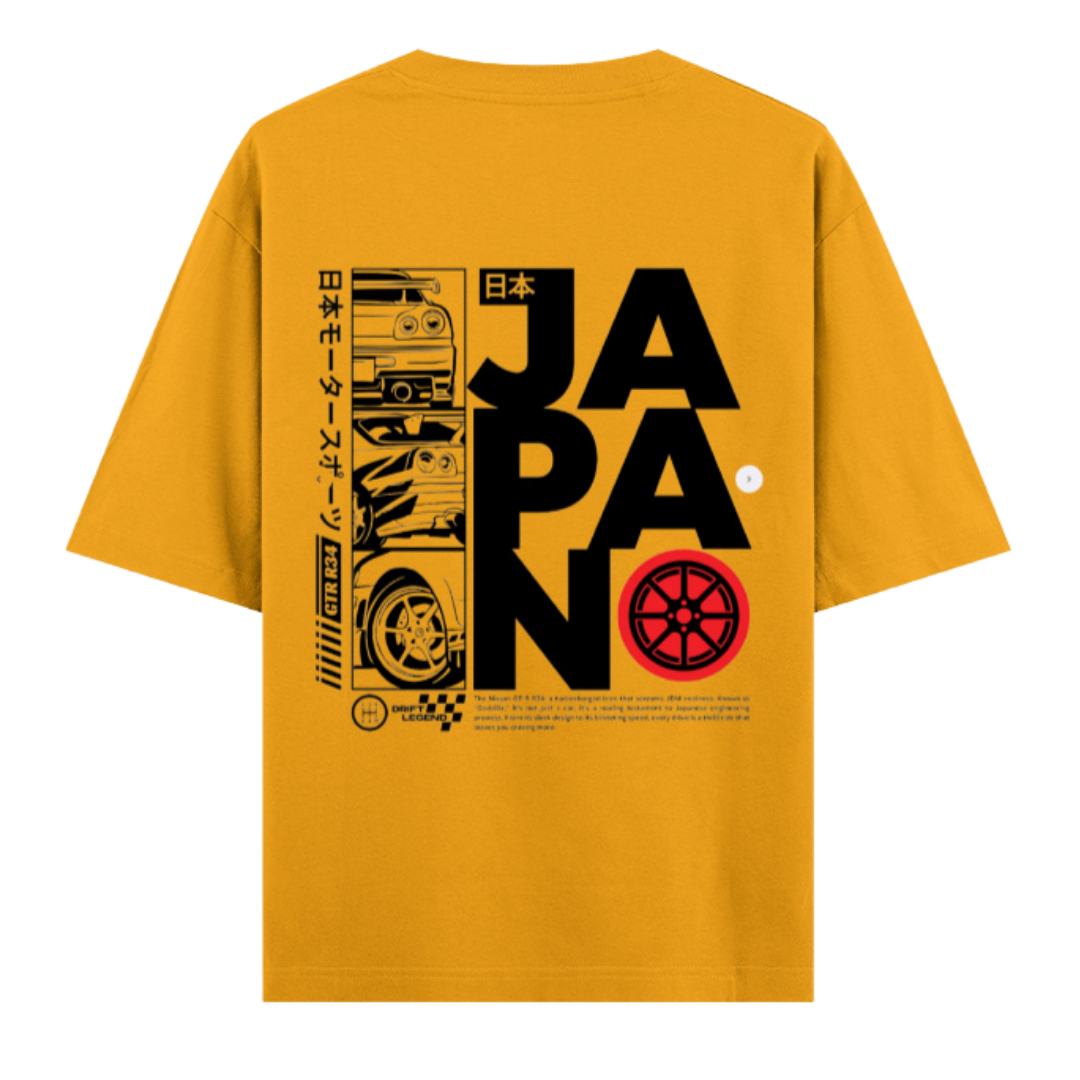 GT-R R35 "Godzilla" Japan Print Heavyweight Oversized Unisex Tee