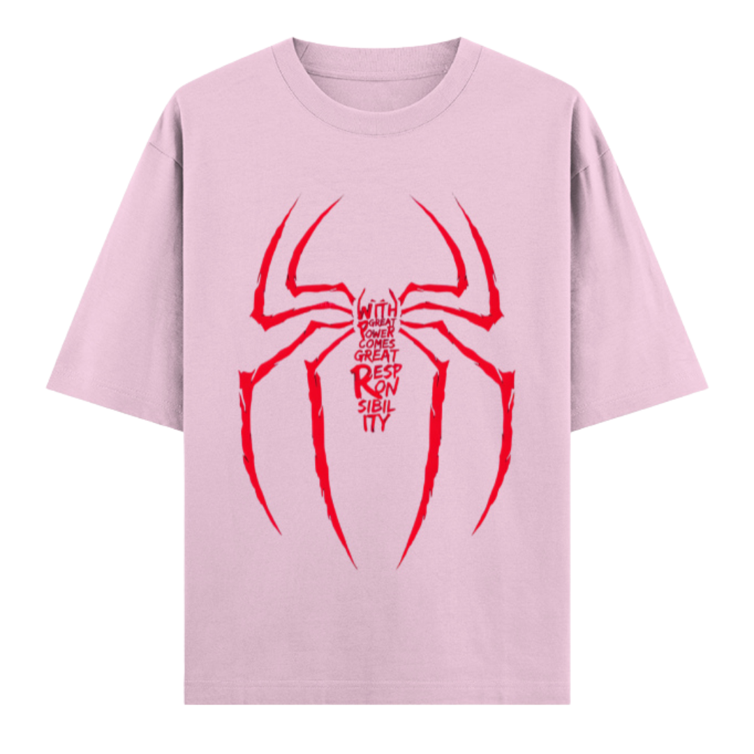 Web Activated: With Great Power Comes Great Responsibility | Urban Hero Oversized Unisex Tee Drop