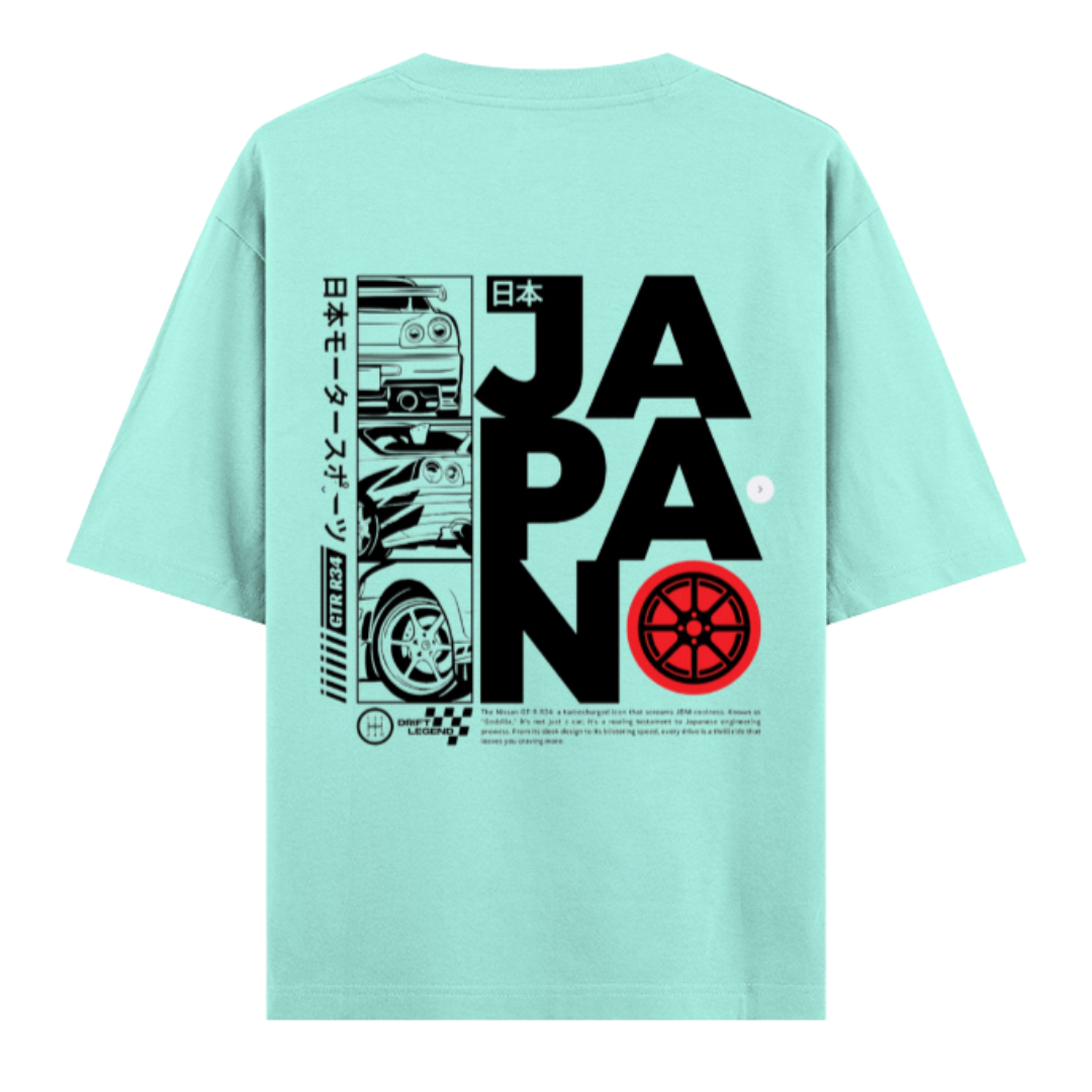 GT-R R35 "Godzilla" Japan Print Heavyweight Oversized Unisex Tee