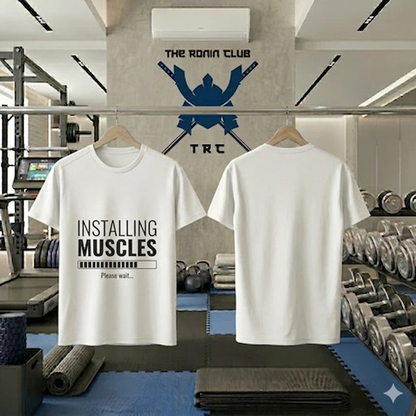 "Installing Muscles" Premium Supima Luxury Tee | Ultra-Comfortable Gym & Fitness Apparel