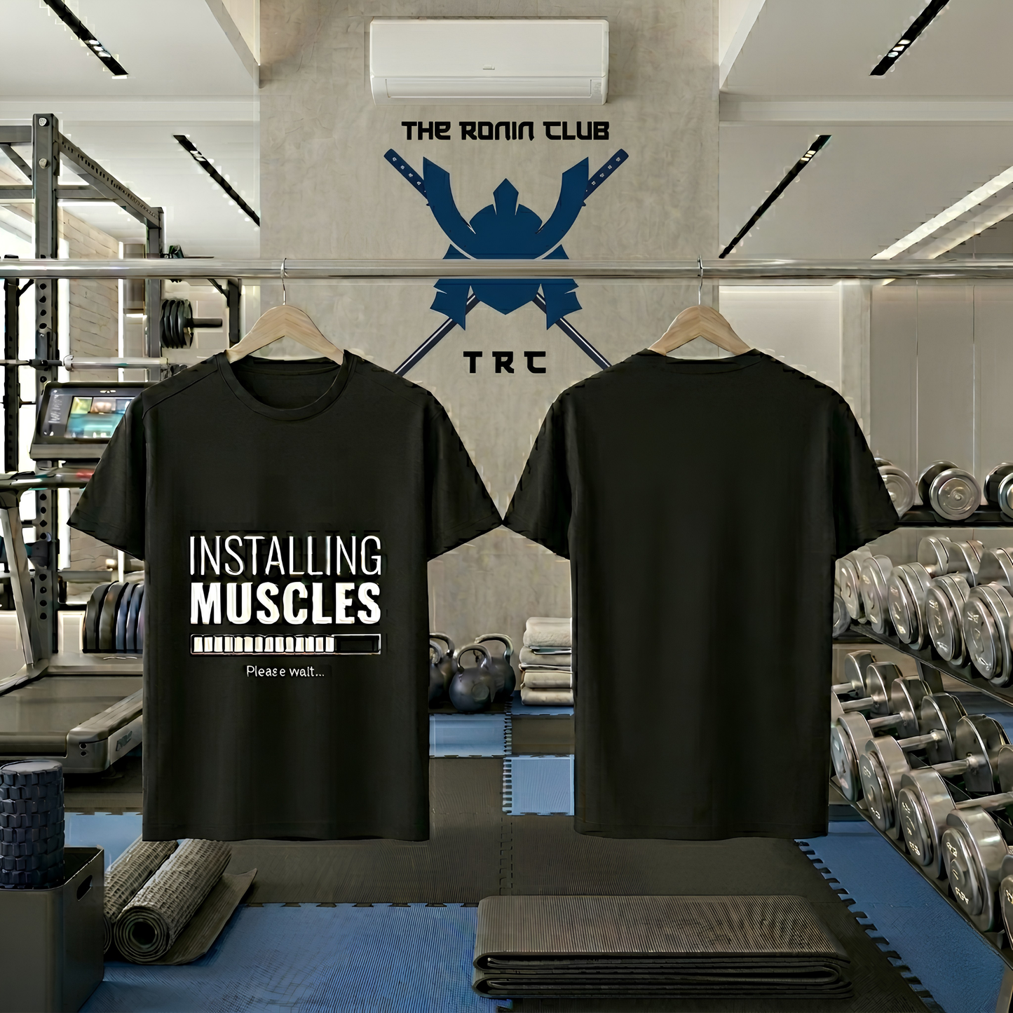 "Installing Muscles" Premium Supima Luxury Tee | Ultra-Comfortable Gym & Fitness Apparel