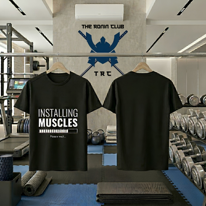 "Installing Muscles" Premium Supima Luxury Tee | Ultra-Comfortable Gym & Fitness Apparel