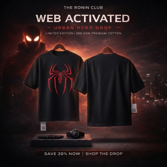 Web Activated: With Great Power Comes Great Responsibility | Urban Hero Oversized Tee Drop