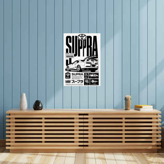 Supra MK4 Black and white A3 Poster