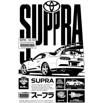 Supra MK4 Black and white A3 Poster